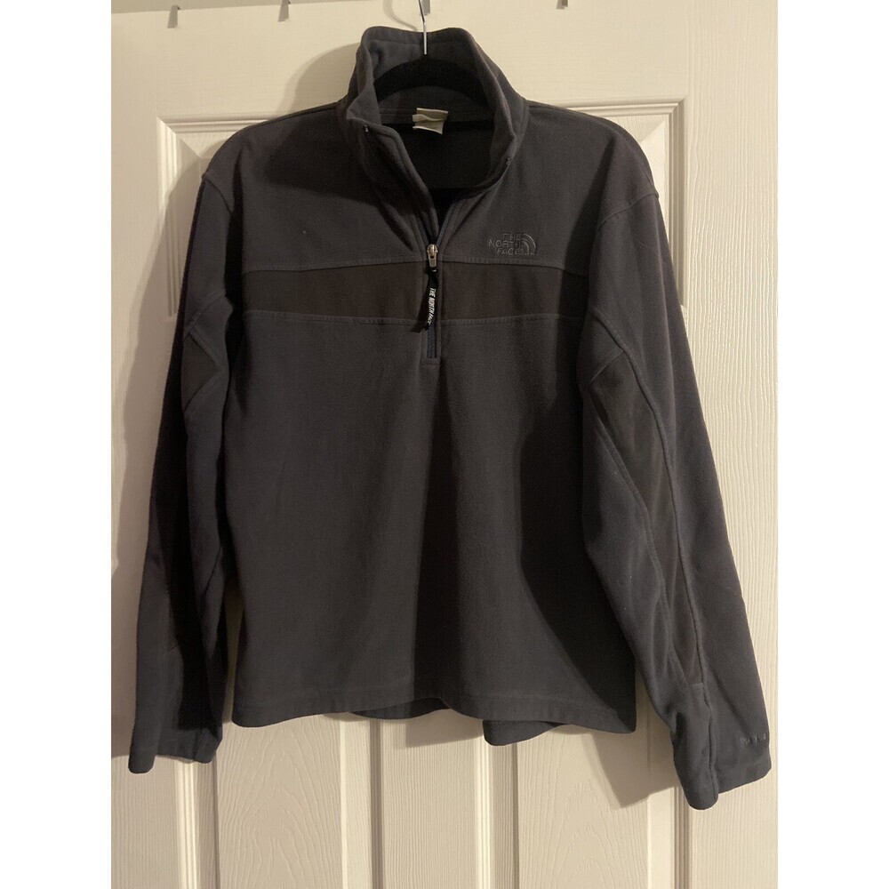 North Face Sweater Mens Small Black Fleece 1/4 Zip Pullover Sweatshirt